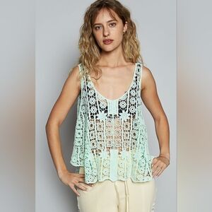⭐ POL Cotton Crochet Knit Summer Boho Top